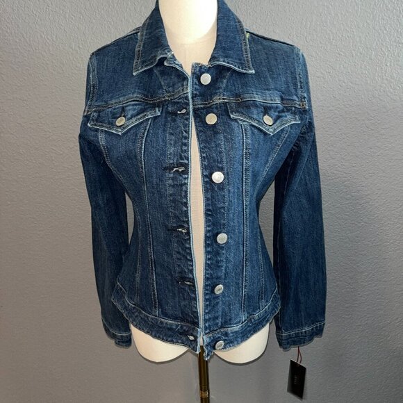 FABRIZIO GIANNI CLASSIC STRETCH DENIM JEAN JACKET  NEW WITH TAGS - Women's M/L - Picture 1 of 11